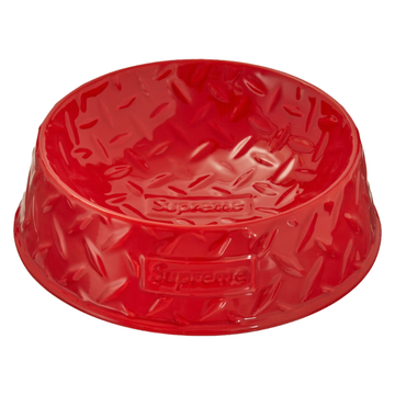 Supreme Diamond Plate Dog Bowl "Red"